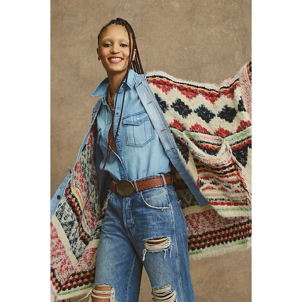 Free People Colorful Knit Poncho - Picture 3 of 6